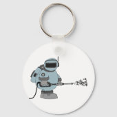 Space Janitor Spraying Stars Sci-Fi Astronaut Schlüsselanhänger (Rückseite)