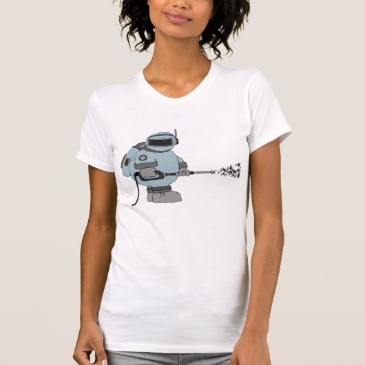 Space Janitor Spraying Stars Sci-Fi Astronaut T-Shirt (Vorderseite)