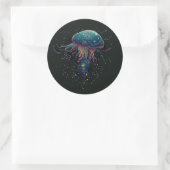 Space Jellyfish Runder Aufkleber (Tasche)