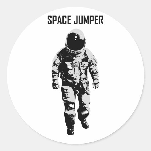 Space Jump Runder Aufkleber (Vorderseite)