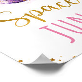 Space Junk Pink Gold Snacks Birthday Sign Poster (Ecke)