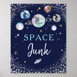 Space Junk Space Galaxy Geburtstagsparty Poster