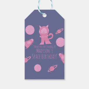Space Katze Pink Galaxy Geburtstag    Geschenkanhänger