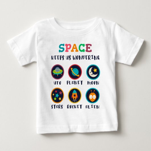 Space keeps us wondering baby t-shirt (Vorderseite)