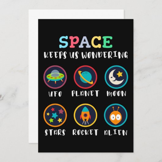 Space keeps us wondering einladung (Vorne/Hinten)