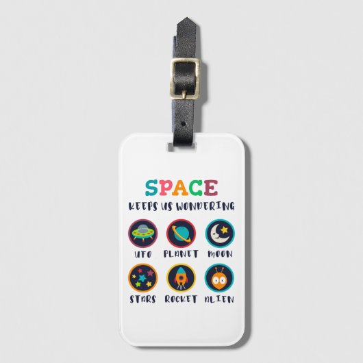 Space keeps us wondering gepäckanhänger (Vorderseite Vertikal)