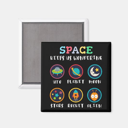 Space keeps us wondering magnet (Vorderseite/Rückseite)