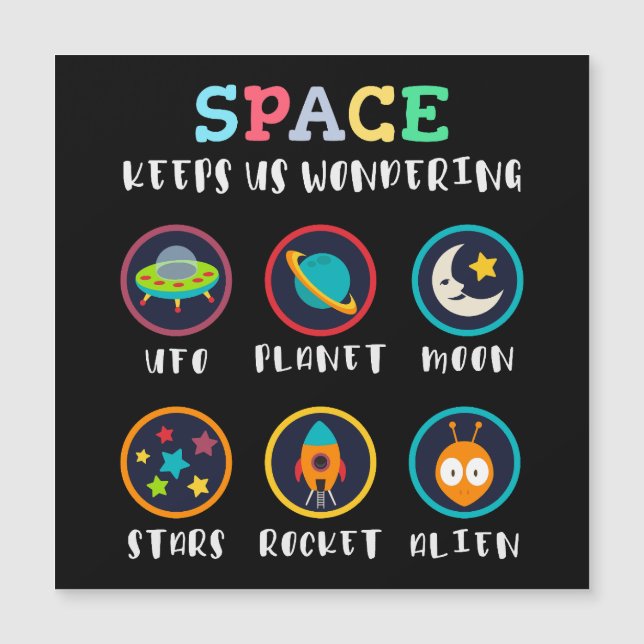 Space keeps us wondering magnetkarte (Vorderseite)