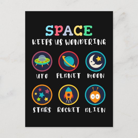Space keeps us wondering postkarte (Vorderseite)