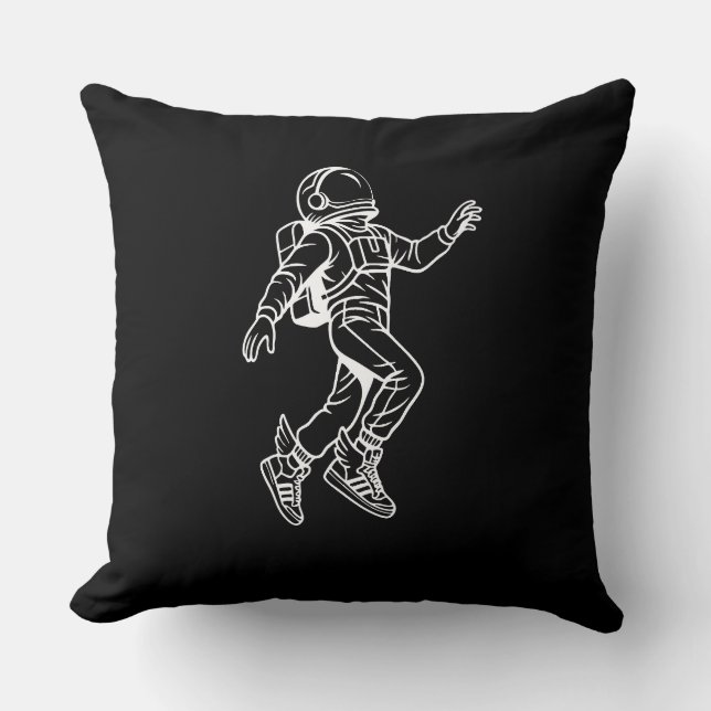 Space Kicks: Geflügelter Astronautenflug Kissen (Vorderseite)