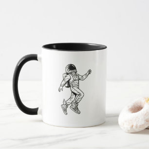 Space Kicks: Geflügelter Astronautenflug Tasse