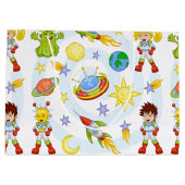 Space Kids Gift Bag Große Geschenktüte (Rückseite)