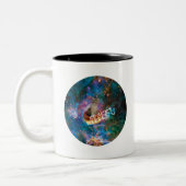 Space Kitten Merge Zweifarbige Tasse (Links)