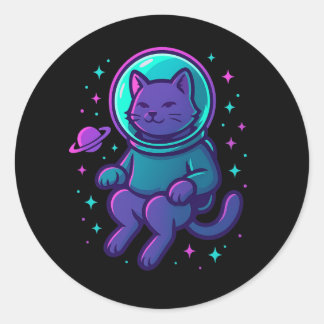 Space Kitty 2099 – Astronaut Katzenaufkleber Runder Aufkleber