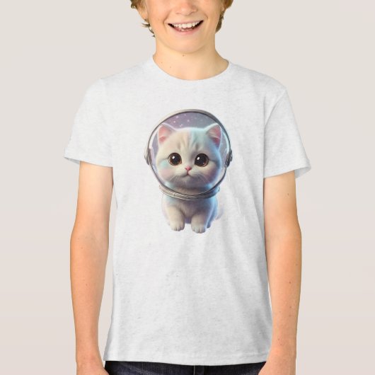 Space Kitty 3D Tri-Blend Shirt (Vorderseite)