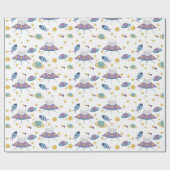 Space Kitty Geschenkpapier (Flach)