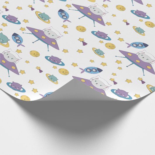 Space Kitty Geschenkpapier (Ecke)