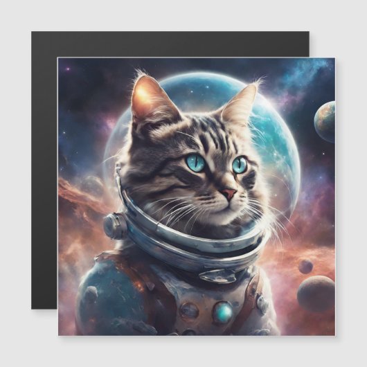 Space Kitty Magnetkarte (Vorne/Hinten)