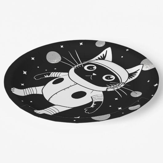 Space Kitty Pappteller (Schrägansicht)
