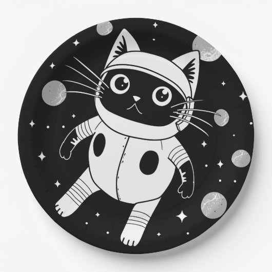 Space Kitty Pappteller (Vorderseite)