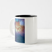 Space Kitty sagt: Lesen Sie meine Augen-Tasse Zweifarbige Tasse (Vorderseite Links)