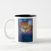 Space Kitty sagt: Lesen Sie meine Augen-Tasse Zweifarbige Tasse (Links)