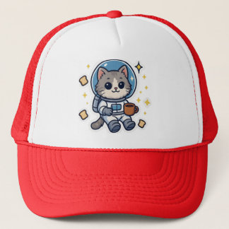 Space Kitty Trucker Hat - Cosmic Cat Print Truckerkappe