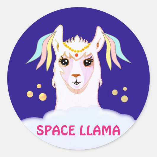 Space Lama Sticker (Vorderseite)
