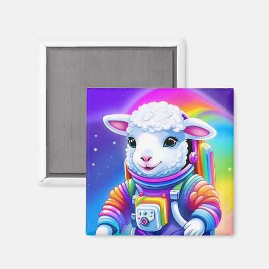 Space Lamb Magnet (Vorderseite/Rückseite)