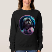 Space Lhasa Apso Dog Mom Dad Lhasa Apso Sweatshirt (Vorderseite)