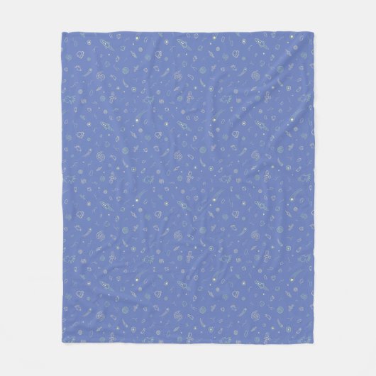 Space Line Art Nahtloses Muster Fleece-Decke Fleecedecke (Vorderseite)