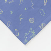 Space Line Art Nahtloses Muster Fleece-Decke Fleecedecke (Ecke)