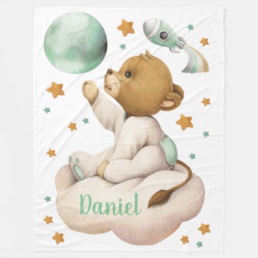 Space Lion Fleece Blankets (Vorderseite)