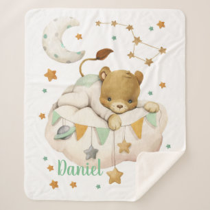 Space Lion Sherpa Blanket Sherpadecke