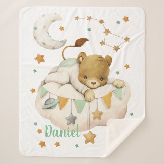 Space Lion Sherpa Blanket Sherpadecke (Vorderseite)