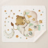 Space Lion Sherpa Blanket Sherpadecke (Vorderseite (Horizontal))