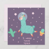 Space Llama Feiertagskarte (Vorne/Hinten)
