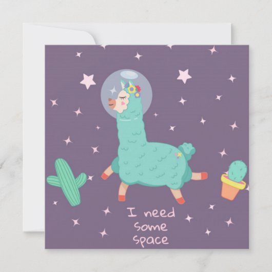 Space Llama Feiertagskarte (Vorderseite)