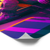 "Space Lounge" - Futuristische Neon Art Poster (Ecke)