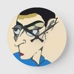 Space Man Alien Runde Wanduhr