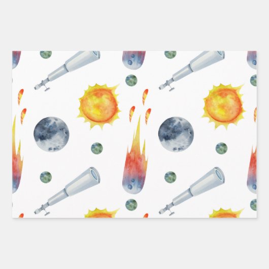 Space Man Geschenkpapier Set (Vorderseite 3)