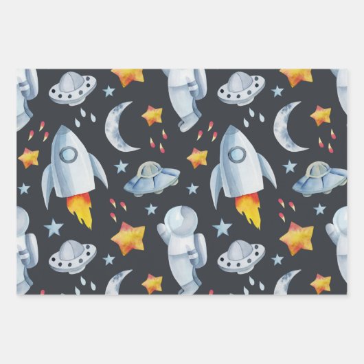 Space Man Geschenkpapier Set (Vorderseite 2)