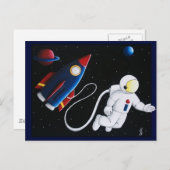 Space Man Postkarte (Vorne/Hinten)