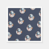 Space Man Rocket Ship Moon Birthday Serviette (Vorderseite)