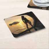 Space Marines 2055 Rechteckiger Pappuntersetzer (angewinkelt)