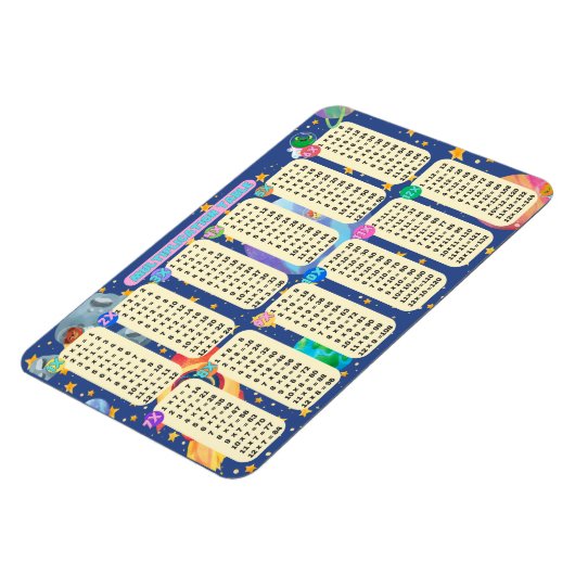 Space Math Adventures! - (Multiplikation 1 bis 12) Magnet (Linke Seite)