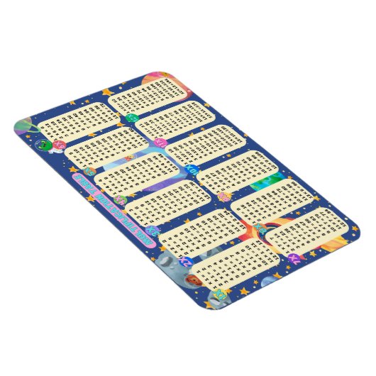 Space Math Adventures! - (Multiplikation 1 bis 12) Magnet (Rechte Seite)