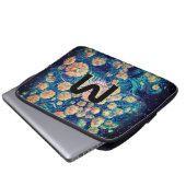 Space Mimosa Golden Nebel Blossom & Monogram Laptopschutzhülle (Vorne Knopf)