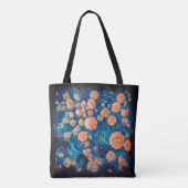 Space Mimosa Golden Nebel Blossom & Monogram Tasche (Rückseite)