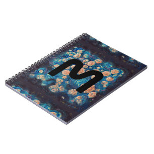 Space Mimosa Golden Nebula Blossom Notizblock